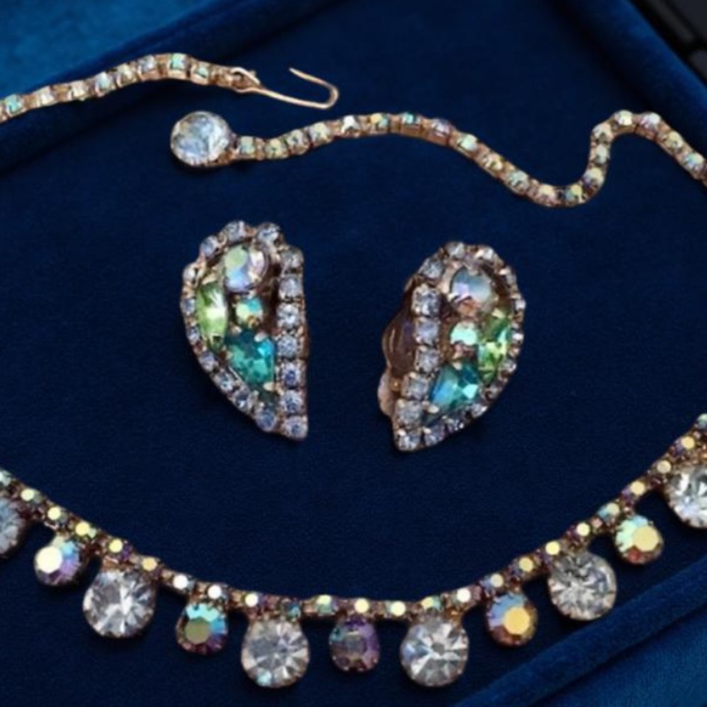 Weiss Jewelry Set, Peacock color Jewelry set
